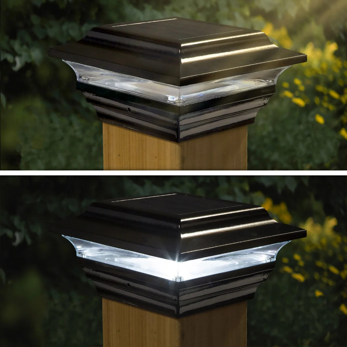 Classy Caps 4 x 4 Black Aluminum Imperial Solar Post Cap, 2-pack