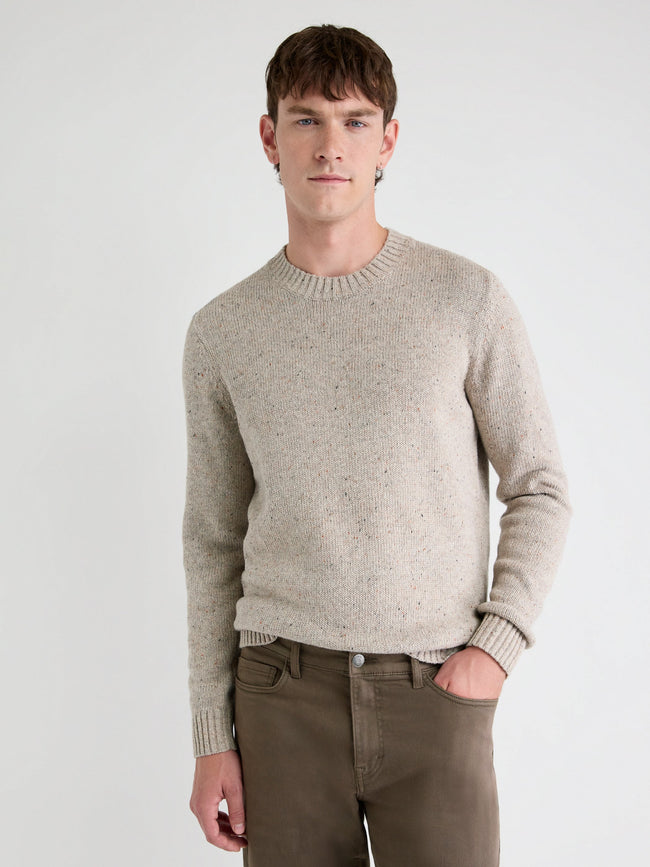 Long-Sleeve Crew-Neck Sweater with Neps