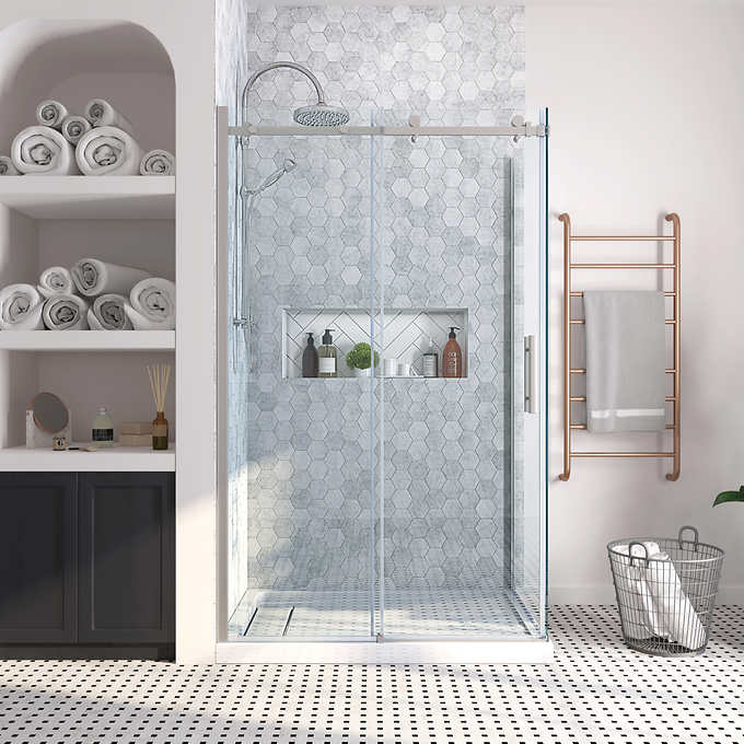 OVE Kelsey 48 in. x 32 in. Corner Shower Kit with Base