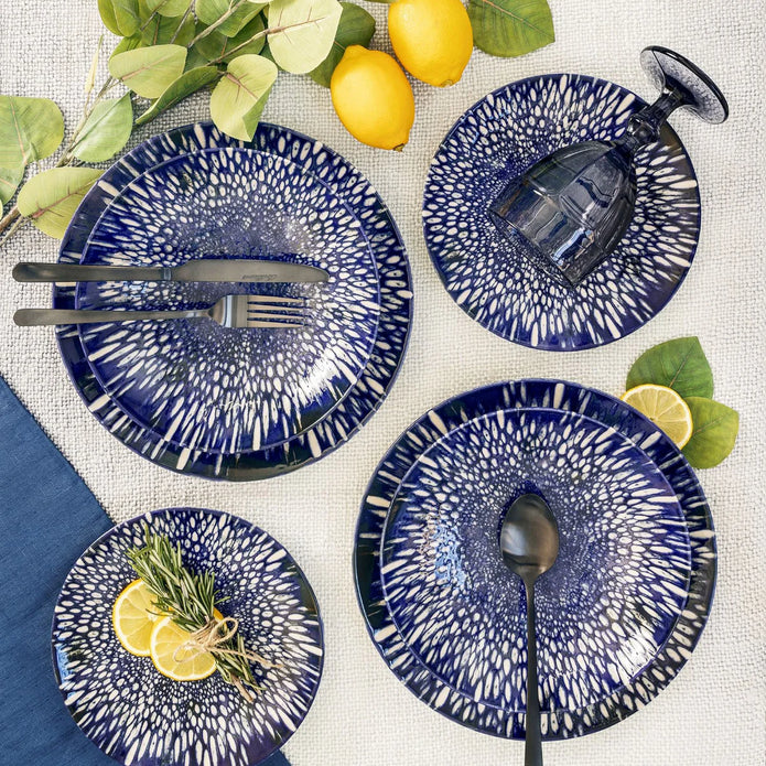 Mesa Ceramics Blue Stoneware Dinnerware, 12-pieces