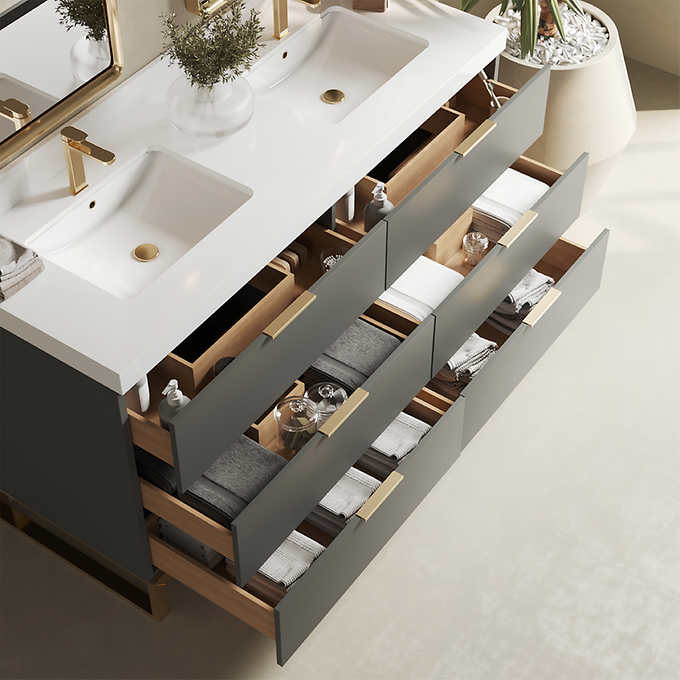 Forestmade Haldon 60 in. Double Vanity With Quartz Counter Top