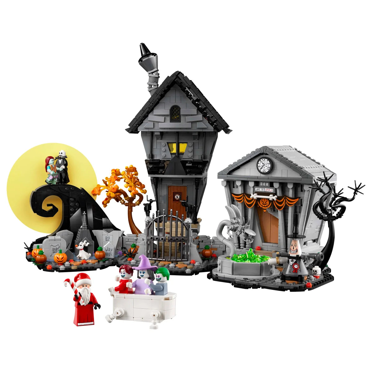 LEGO Ideas The Nightmare Before Christmas Building Craft & Décor Set with Bonus LEGO Minecraft The Wolf Stronghold Fortress Playset Video Game Toy