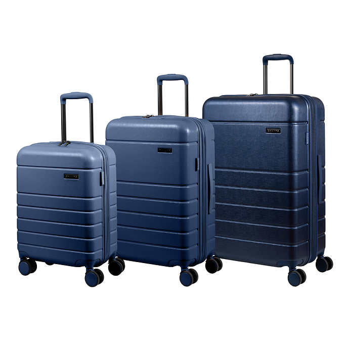 Champs Linen 3-piece Expandable Hardside Luggage Set