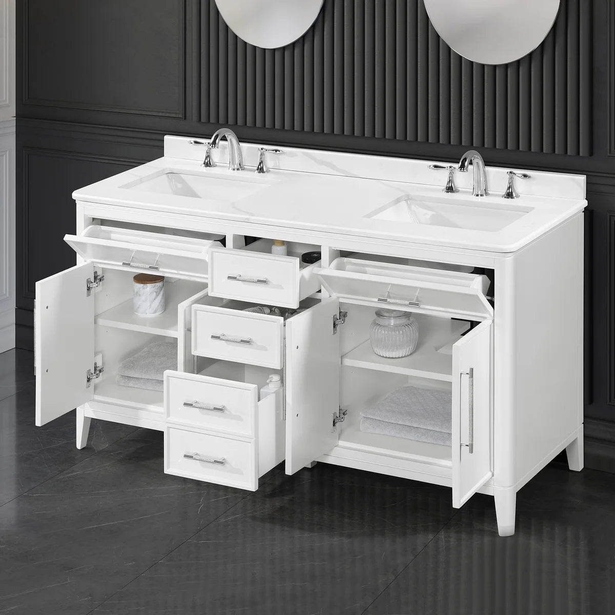 Loxley Rowe Venice Vanity in White with Quartz Top