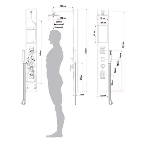 Akuaplus Olivia Pressure Balance Shower Panel