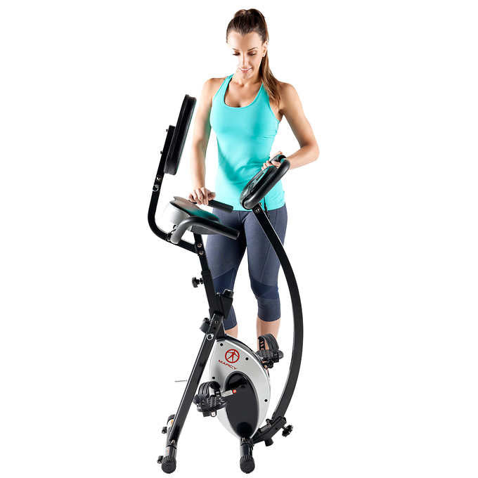 Marcy Foldable Exercise Bike with High-back Seat