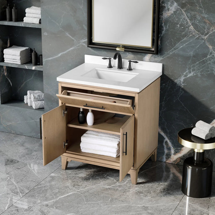 Loxley Rowe Marbella Vanity in Sahara Birch with Quartz Top