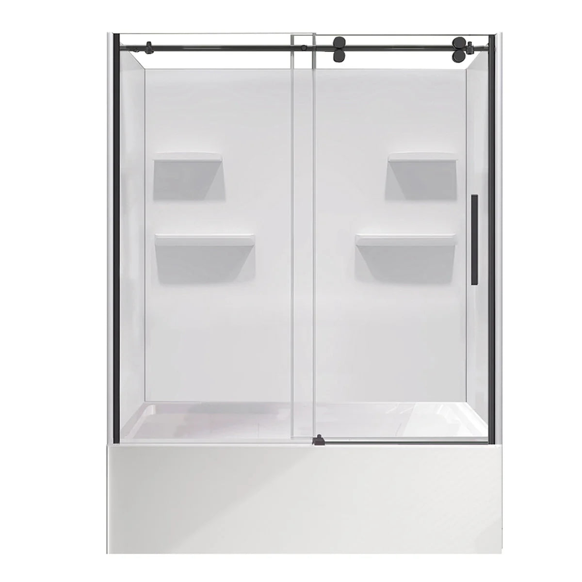 Appollo Cameron 32 in. x 60 in. Skirted Bathtub with Shower Doors and Wall Kit, Left Drain