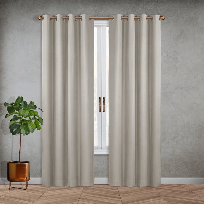 SUN+BLK Velvet Collection Room Darkening Curtain Panel, 2-panel