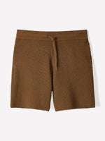 Textured Sweater Short with Elastic Waistband