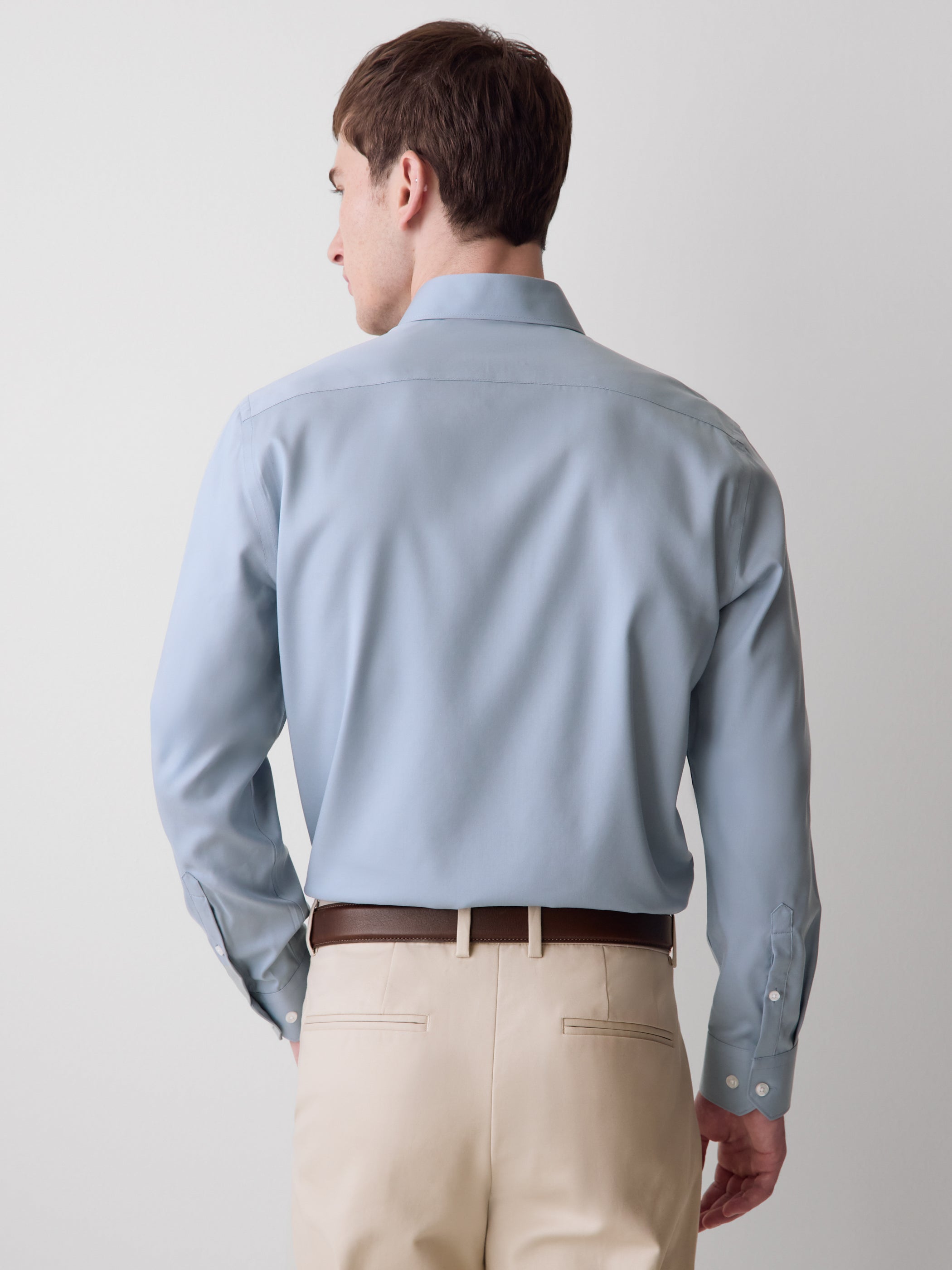 Slim-Fit Solid Twill Dress Shirt