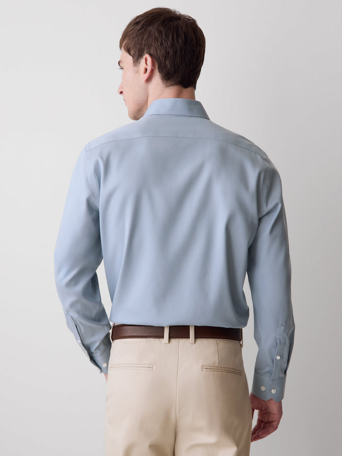 Slim-Fit Solid Twill Dress Shirt