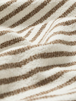 Striped Sweater Short with Elastic Waistband