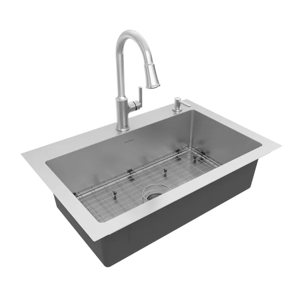 American Standard Raviv 32-Inch Stainless Steel Kitchen Sink With Pull-down Faucet