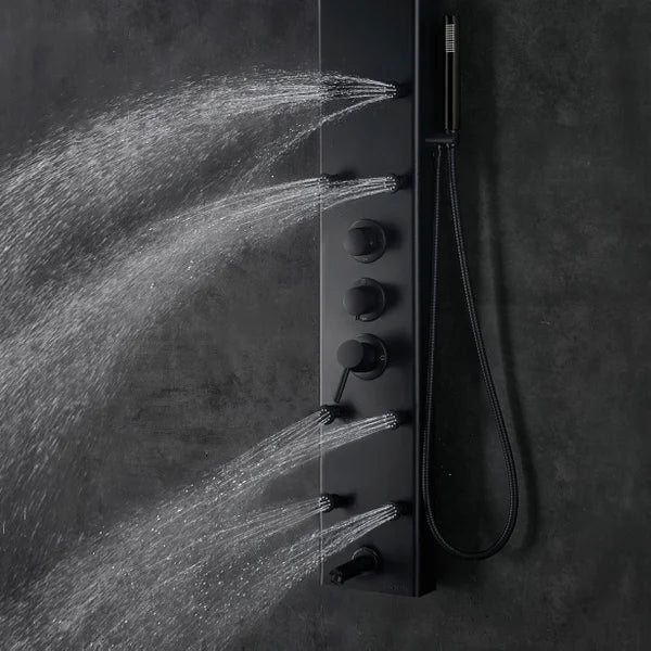 Akuaplus Amelia Pressure Balance Shower Panel with 8 Body Jets