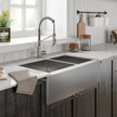 KRAUS Double Bowl 60/40 Farmhouse Stainless Steel Sink