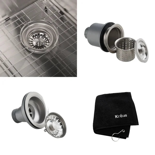 KRAUS Double Bowl 60/40 Farmhouse Stainless Steel Sink