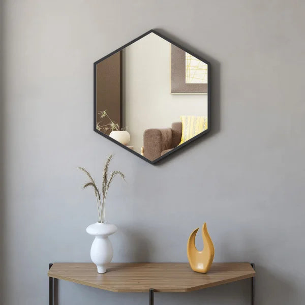 Appollo Petra 71 cm (28 in.) Hexagonal Metal Framed Mirror