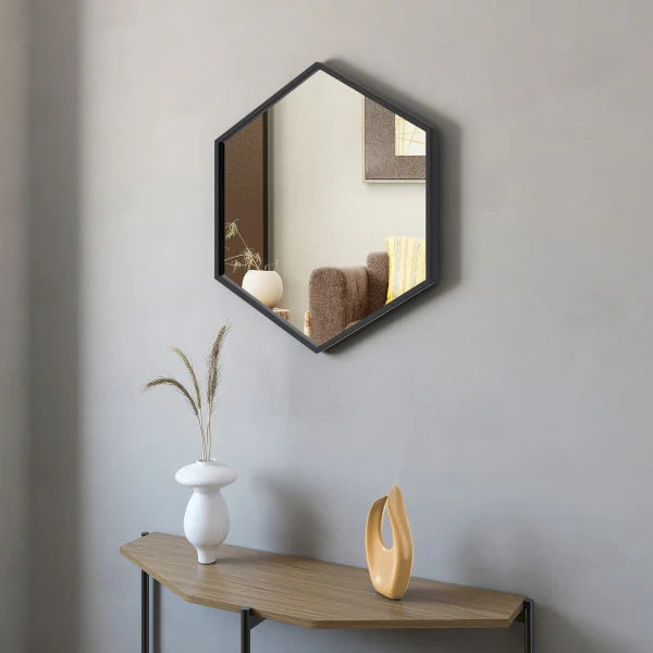 Appollo Petra 71 cm (28 in.) Hexagonal Metal Framed Mirror