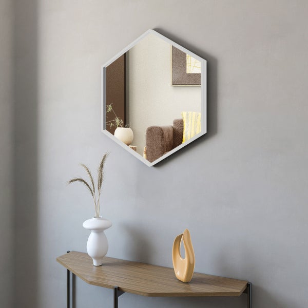 Appollo Petra 71 cm (28 in.) Hexagonal Metal Framed Mirror