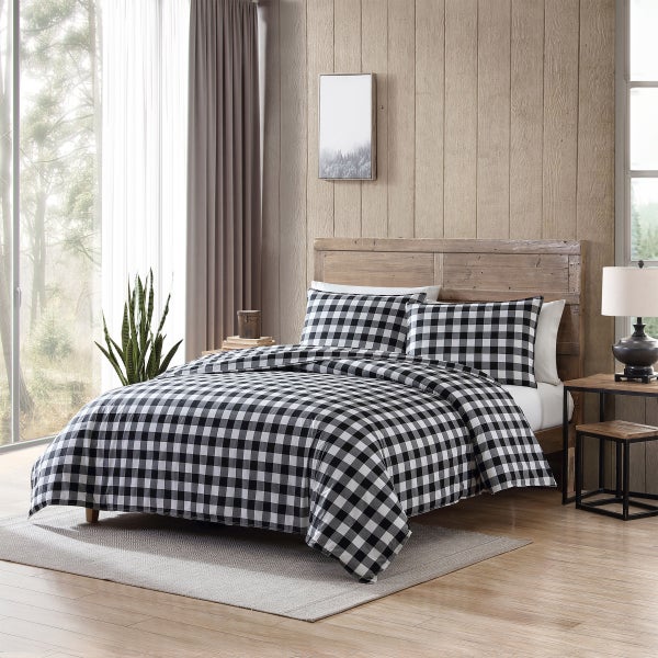 Eddie Bauer Home - Mountain Plaid Black Comforter Set