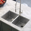 KRAUS Undermount Double Bowl Stainless Steel Sink, 33 in.