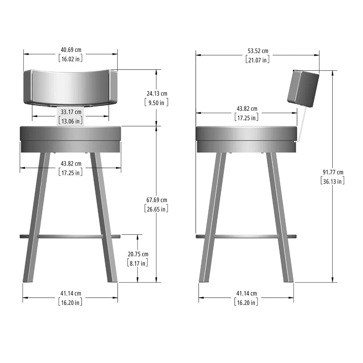 Amisco Morgan Bar Stool or Counter Stool