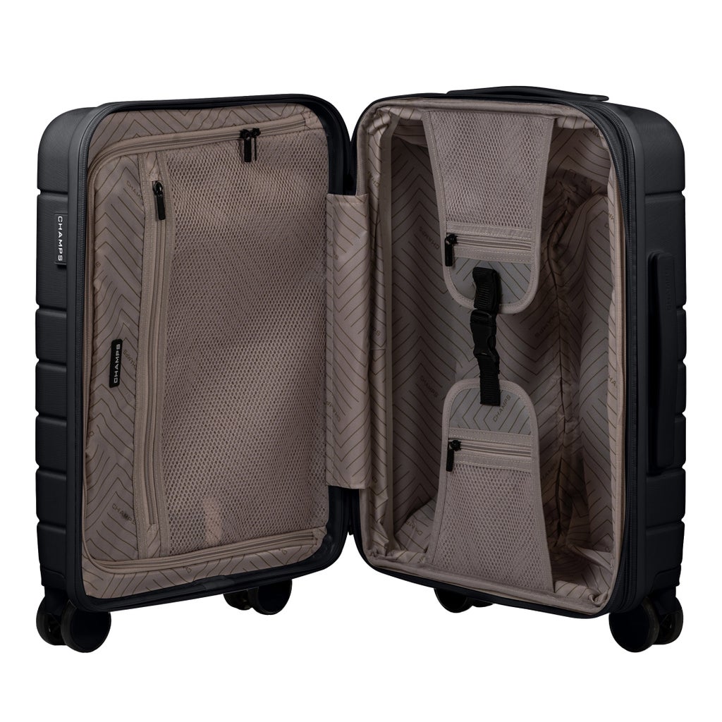 Champs Linen 3-piece Expandable Hardside Luggage Set