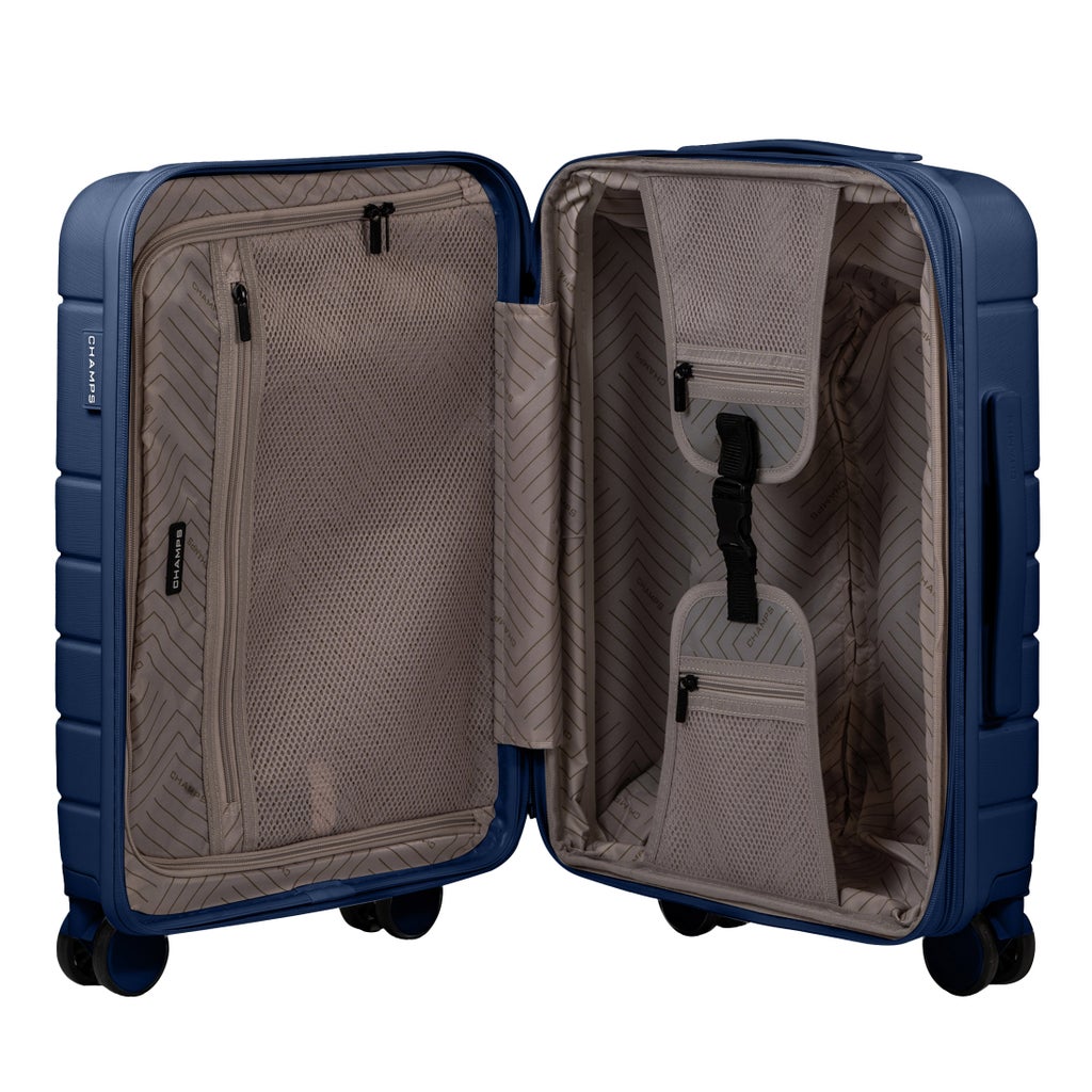 Champs Linen 3-piece Expandable Hardside Luggage Set