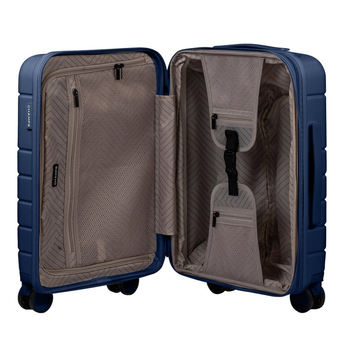 Champs Linen 3-piece Expandable Hardside Luggage Set
