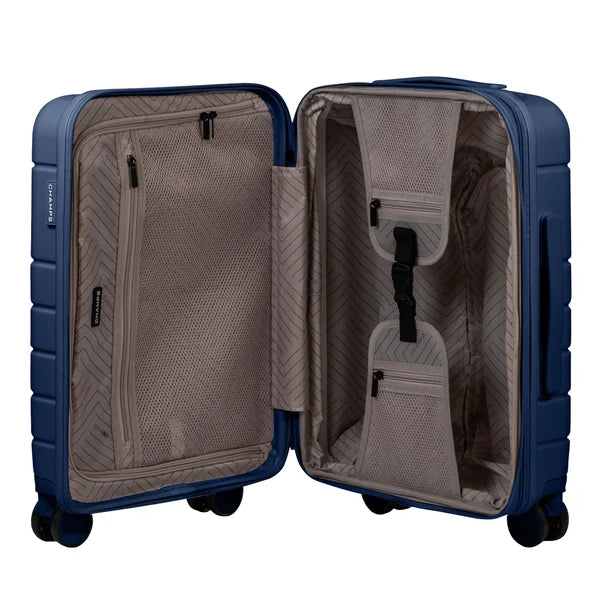 Champs Linen 3-piece Expandable Hardside Luggage Set