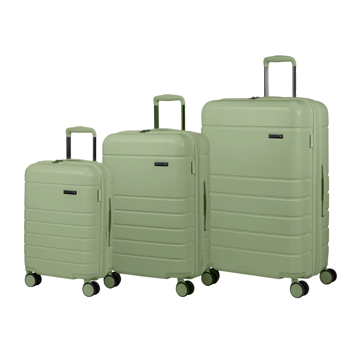 Champs Linen 3-piece Expandable Hardside Luggage Set