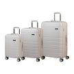 Champs Linen 3-piece Expandable Hardside Luggage Set - Ivory