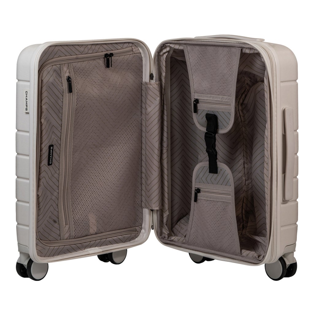 Champs Linen 3-piece Expandable Hardside Luggage Set