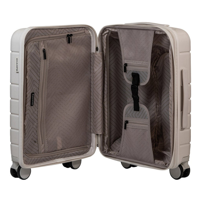 Champs Linen 3-piece Expandable Hardside Luggage Set