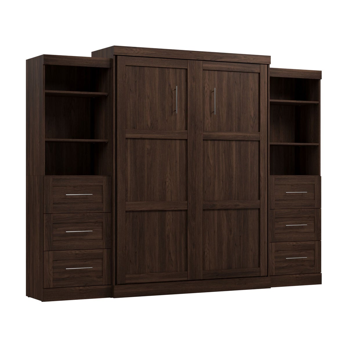 Bestar Boutique Queen Wall Bed 3-piece Set with Drawers and Shelving