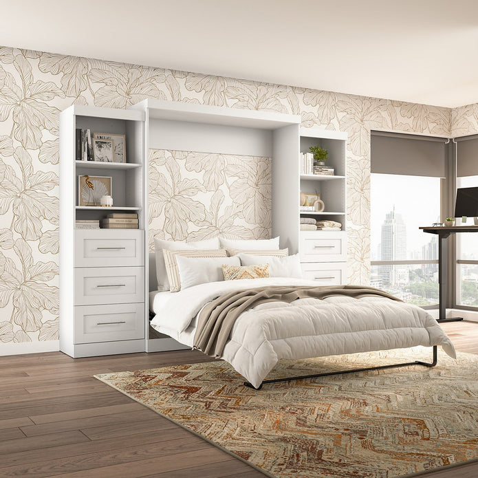 Bestar Boutique Queen Wall Bed 3-piece Set with Drawers and Shelving