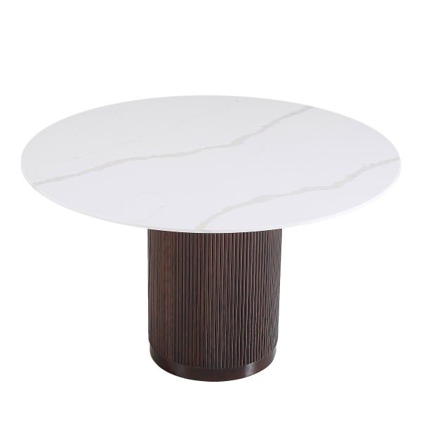 Troy Solid Quartz Round Dining Table