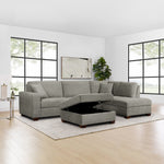 Thomasville Miles Right-hand Facing 3-piece Fabric Sectional with Storage Ottoman