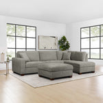 Thomasville Miles Right-hand Facing 3-piece Fabric Sectional with Storage Ottoman