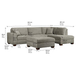 Thomasville Miles Right-hand Facing 3-piece Fabric Sectional with Storage Ottoman