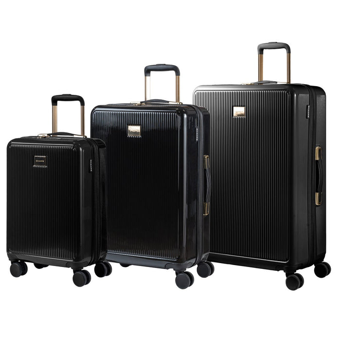 Champs Luxe 3-piece Expandable Hardside Luggage Set - Black