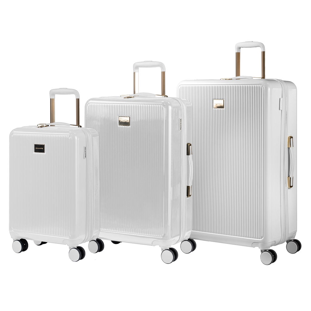 Champs Luxe 3-piece Expandable Hardside Luggage Set - White