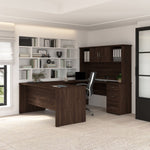 Bestar - Gosford U-Shaped Desk with Hutch