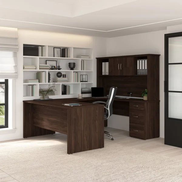 Bestar - Gosford U-Shaped Desk with Hutch