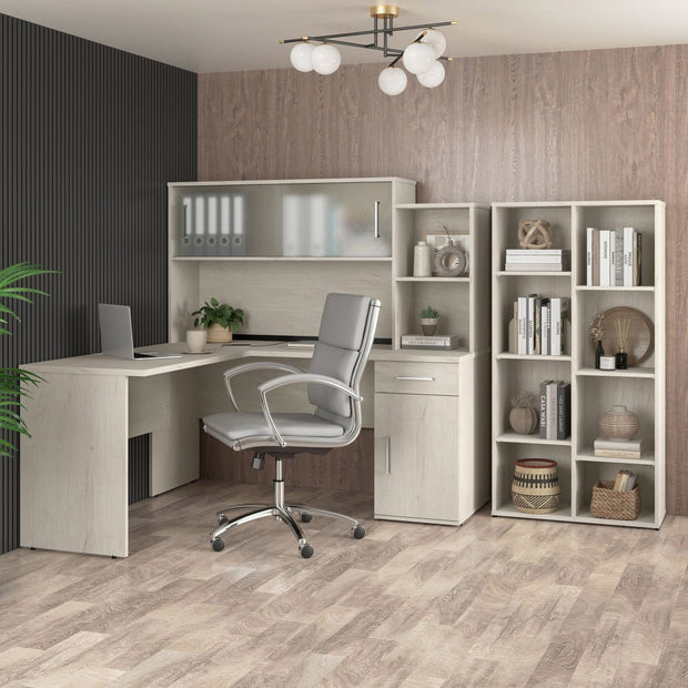 Orford L- Shaped Desk with Hutch and Bookcase