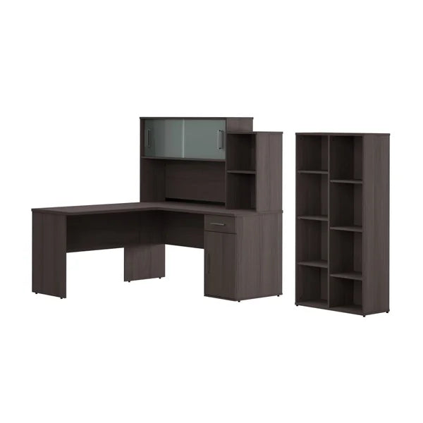 Orford L- Shaped Desk with Hutch and Bookcase