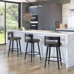 Amisco Paramount Swivel Counter Stool with Black Base