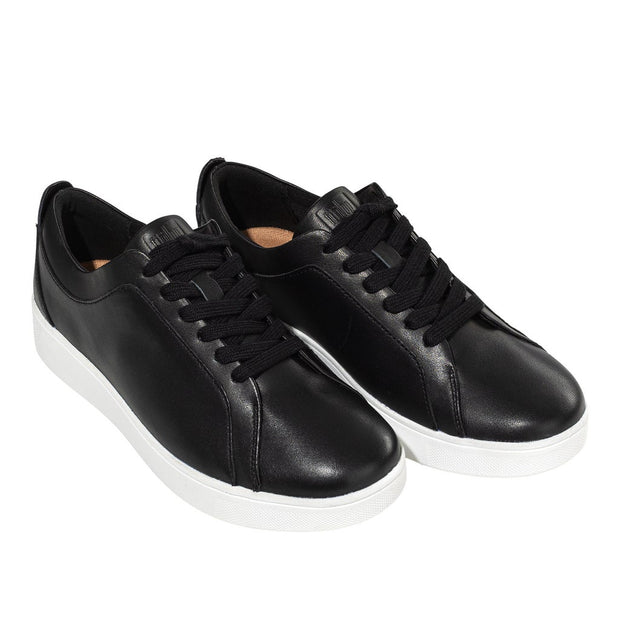 FitFlop Women's Rally Leather Court Sneaker - Black