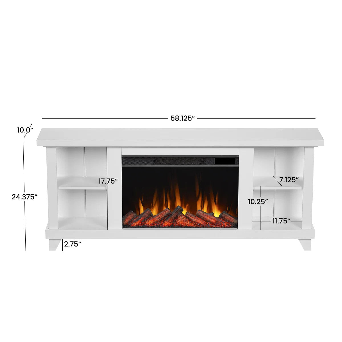 Real Flame Penrose 147.3 cm (58 in.) Slim Media Console Fireplace